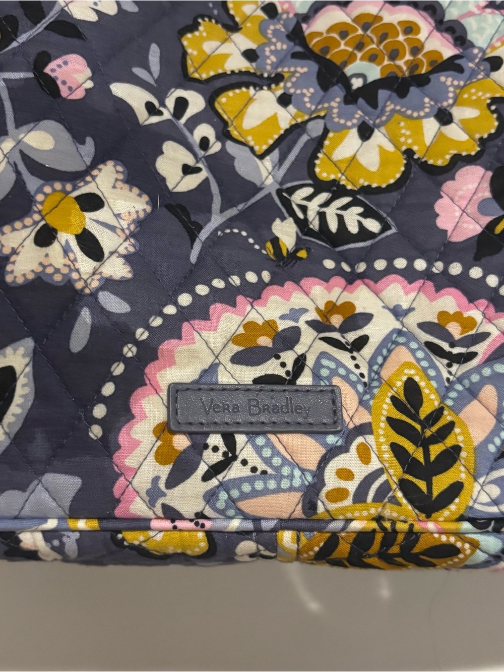 Vera Bradley Quilted Floral Duffle Weekender Bag in Navy - Picture 3 of 11